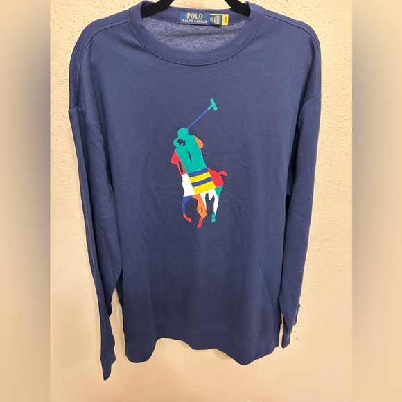 Polo Ralph Lauren Men  Big Pony Sweatshirt Navy Pullover XLT new without tags - Picture 3 of 8